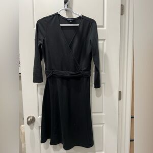 Lands' End Black Long Sleeve Knit Dress